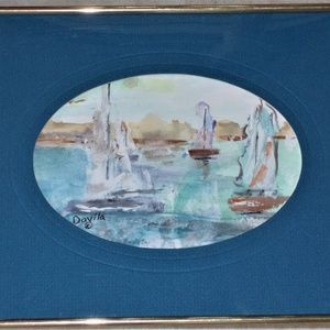 Original collectible Day of Sailing watercolor art